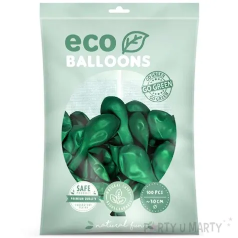 balony ekologiczne zielony metalik 2 partydeco 12 100 szt