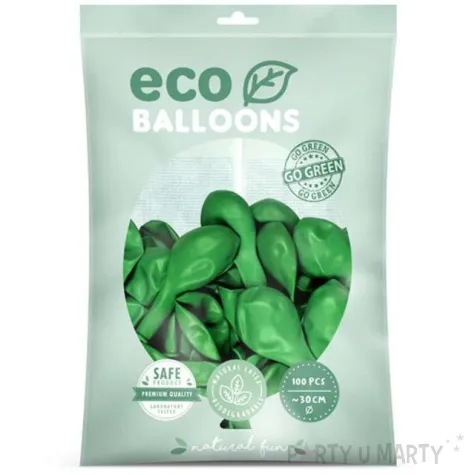 balony ekologiczne zielony metalik partydeco 12 100 szt