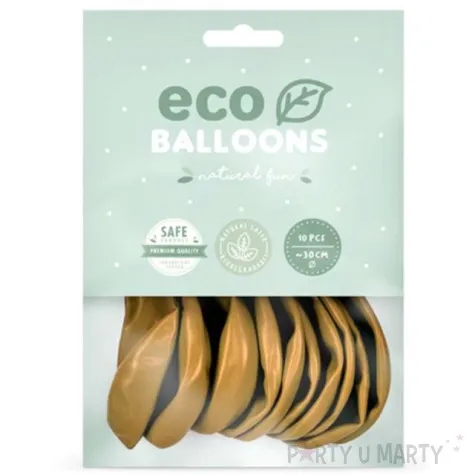 balony ekologiczne zloty metalik partydeco 12 10 szt