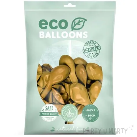 balony ekologiczne zloty metalik partydeco 12 100 szt