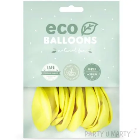 balony ekologiczne zolte partydeco 10 10 szt