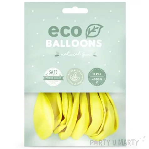 balony ekologiczne zolte partydeco 12 10 szt