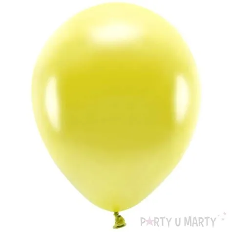 balony ekologiczne zolty metalik partydeco 10 100 szt
