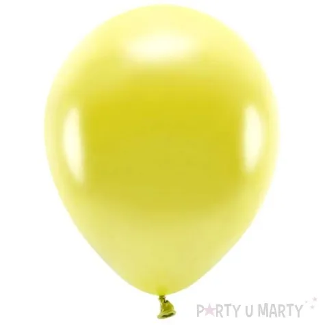 balony ekologiczne zolty metalik partydeco 12 10 szt