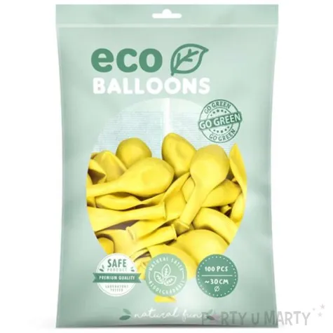 balony ekologiczne zolty metalik partydeco 12 100 szt