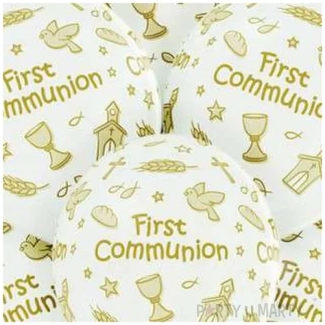 balony first communion i komunia sw biale belbal 12 6 szt