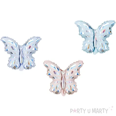 balony foliowe do girlandy dekoracja na urodziny wesele motyle opalizujace 9 3 szt