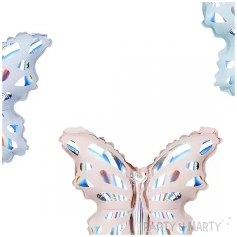balony foliowe motyle do girland niebieski rozowy partydeco 9 shp 21 szt