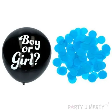 balony gender reveal boy or girl chlopiec czarny folat 14 3 szt