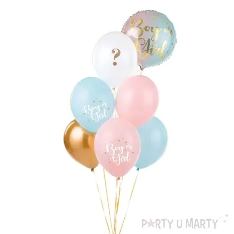 balony gender reveal boy or girl mix partydeco 12 6 szt