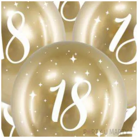 balony glossy liczba 18 zlote partydeco 14 6 szt