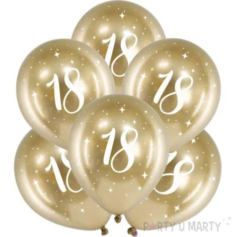 balony glossy liczba 18 zlote partydeco 14 6 szt