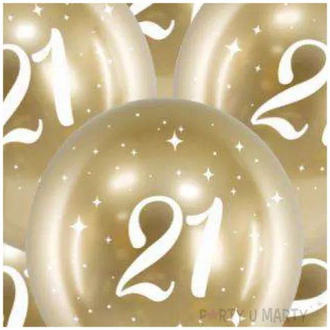 balony glossy liczba 21 zlote partydeco 12 6 szt