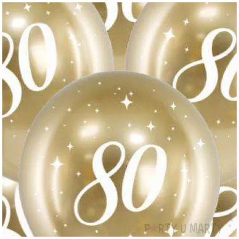 balony glossy liczba 80 zlote partydeco 12 6 szt