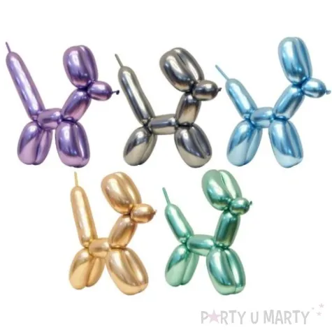 balony glossy modeliny pompka metalik mix partydeco 30 szt