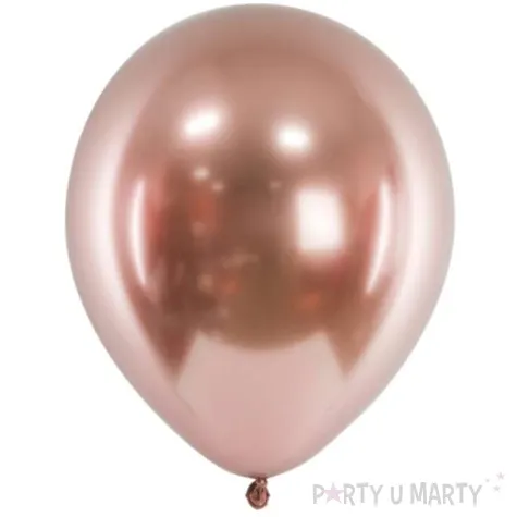 balony glossy rozowe zloto partydeco 12 10 szt