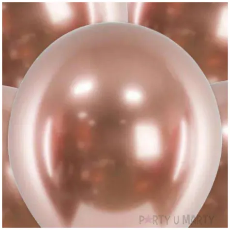 balony glossy rozowe zloto partydeco 18 5 szt