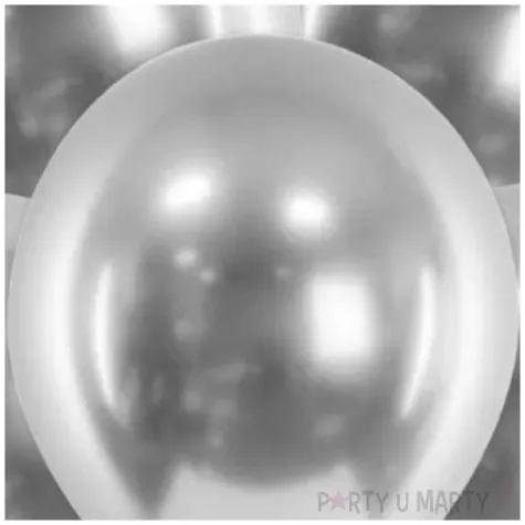 balony glossy srebrny partydeco 18 5 szt