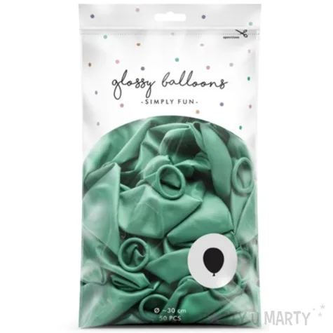 balony glossy zielone partydeco 12 50 szt