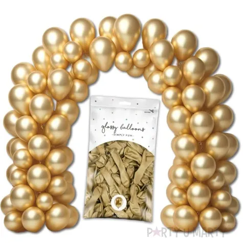 balony glossy zlote partydeco 5 50 szt