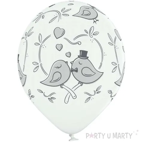 balony golabki slubne pastel biale belbal 12 6 szt