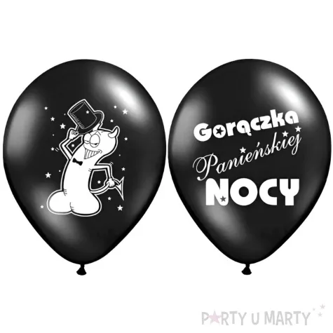 balony goraczka panienskiej nocy czarny pastel strong 14 6 szt