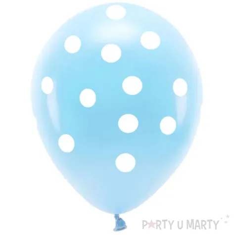 balony grochy i kropki blekitny partydeco 13 6 szt