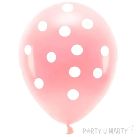 balony grochy i kropki rozowy jasny partydeco 13 6 szt