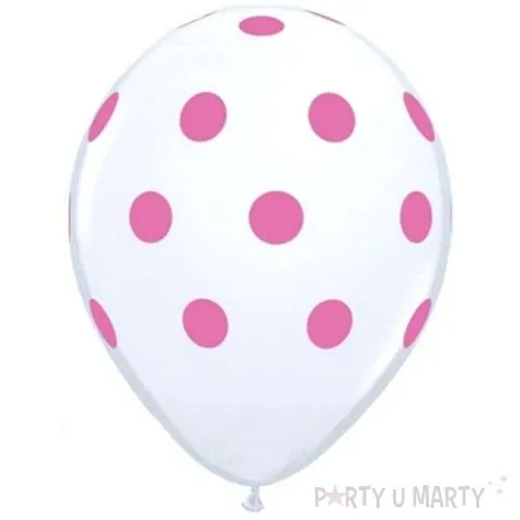 balony grochy rozowe biale pastel qualatex 11 25 szt