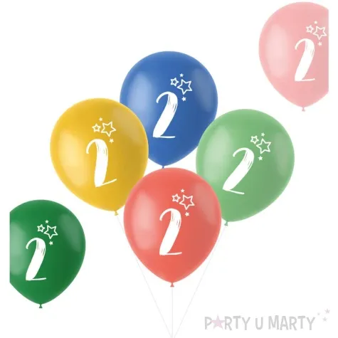 balony gwiazdki cyfra 2 mix folat 13 6 szt