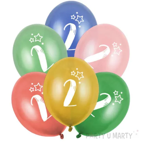 balony gwiazdki cyfra 2 mix folat 13 6 szt