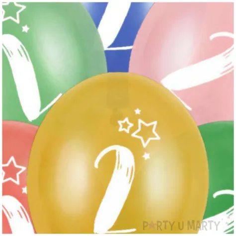 balony gwiazdki cyfra 2 mix folat 13 6 szt
