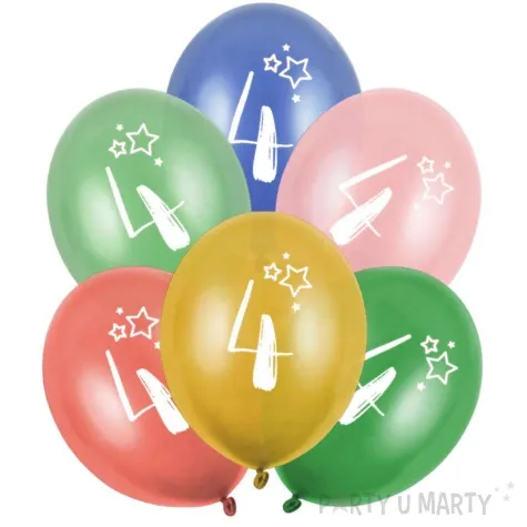 balony gwiazdki cyfra 4 mix folat 13 6 szt
