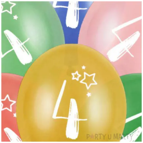 balony gwiazdki cyfra 4 mix folat 13 6 szt
