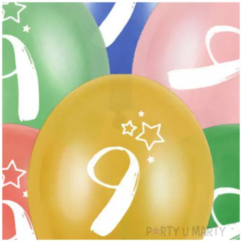 balony gwiazdki cyfra 9 mix folat 13 6 szt