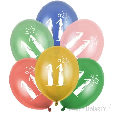 balony gwiazdki liczba 11 mix folat 13 6 szt