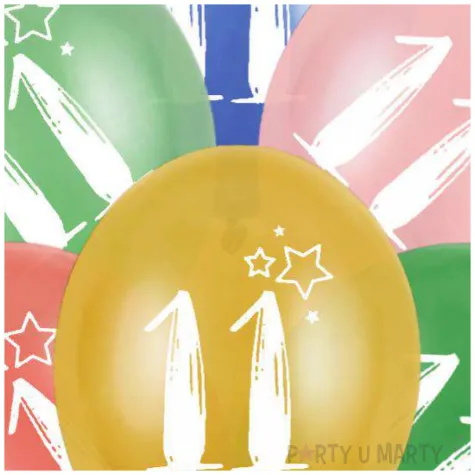 balony gwiazdki liczba 11 mix folat 13 6 szt