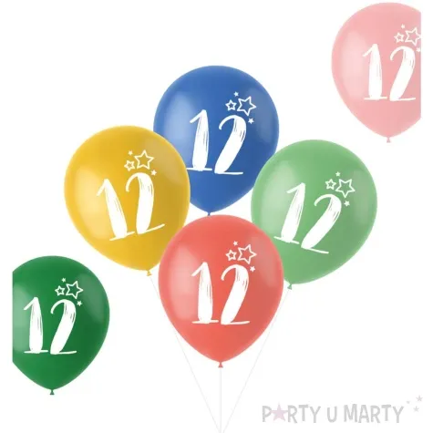 balony gwiazdki liczba 12 mix folat 13 6 szt
