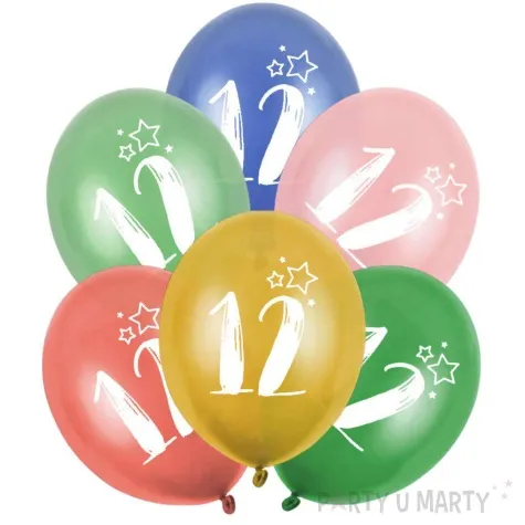balony gwiazdki liczba 12 mix folat 13 6 szt