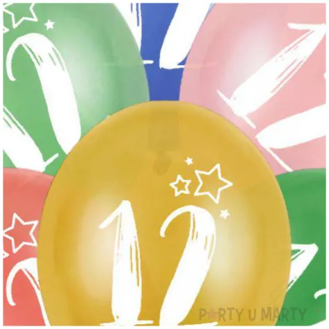 balony gwiazdki liczba 12 mix folat 13 6 szt