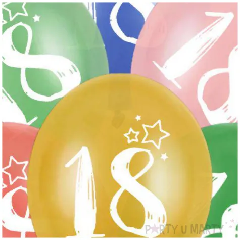 balony gwiazdki liczba 18 mix folat 13 6 szt