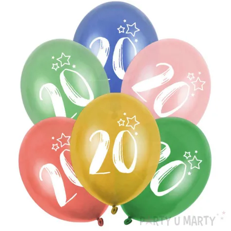 balony gwiazdki liczba 20 mix folat 13 6 szt