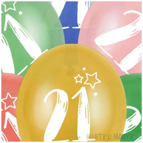balony gwiazdki liczba 21 mix folat 13 6 szt