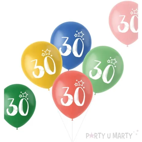 balony gwiazdki liczba 30 mix folat 13 6 szt