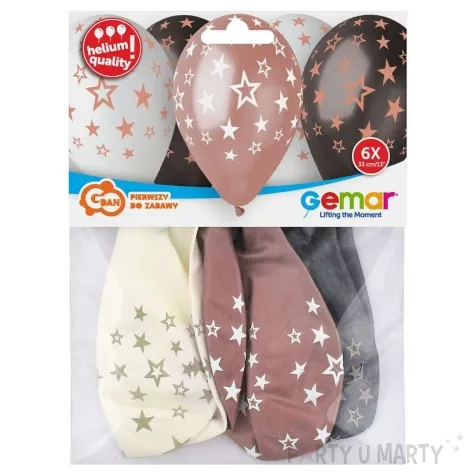 balony gwiazdki rozowy mix gemar 13 6 szt