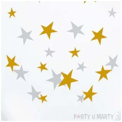 balony gwiazdki zlote transparentne qualatex 5 100 szt