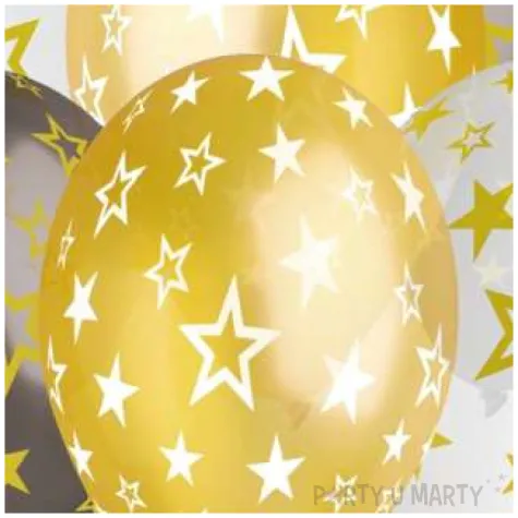 balony gwiazdki zloty mix gemar 13 6 szt