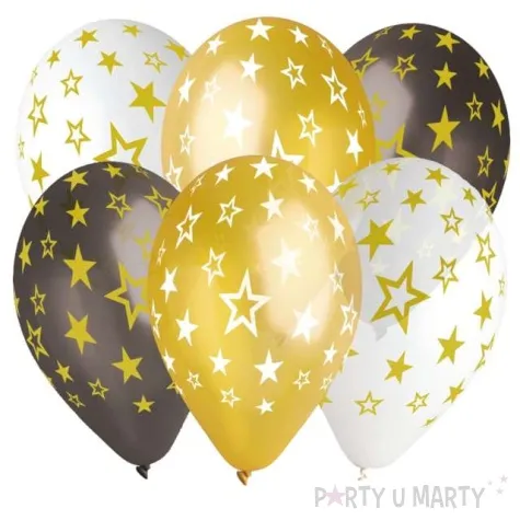 balony gwiazdki zloty mix gemar 13 6 szt