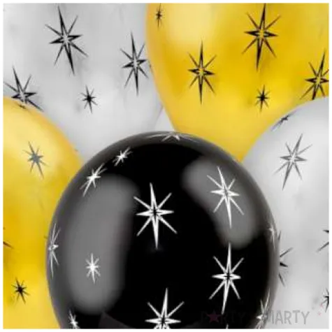 balony gwiazdy blyszczace zloty mix godan 12 5 szt