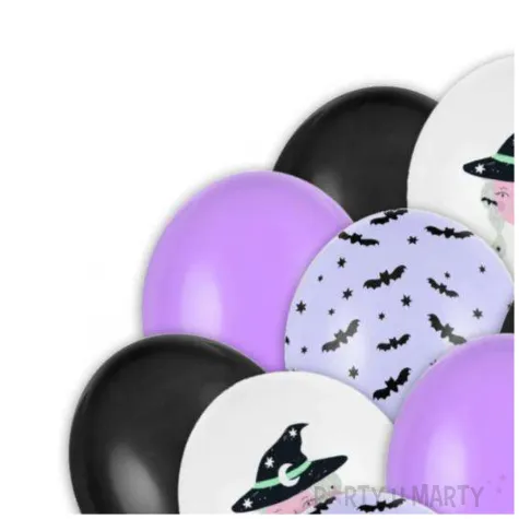 balony halloween czarownica i nietoperze czarny fioletowy 12 20 szt